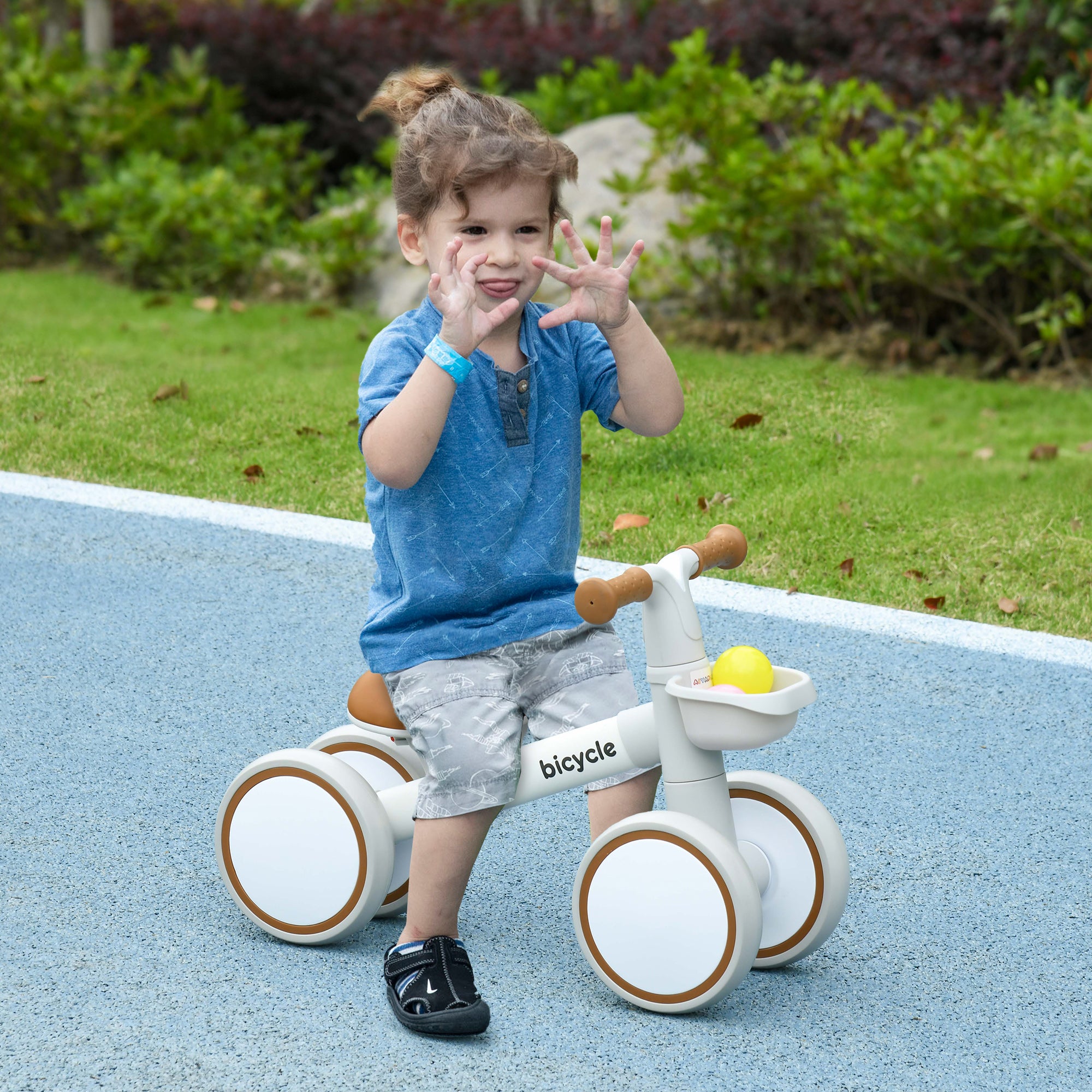 Kids Balance Bike for 1-3 Years Old with Adjustable Seat, Silent Wheels