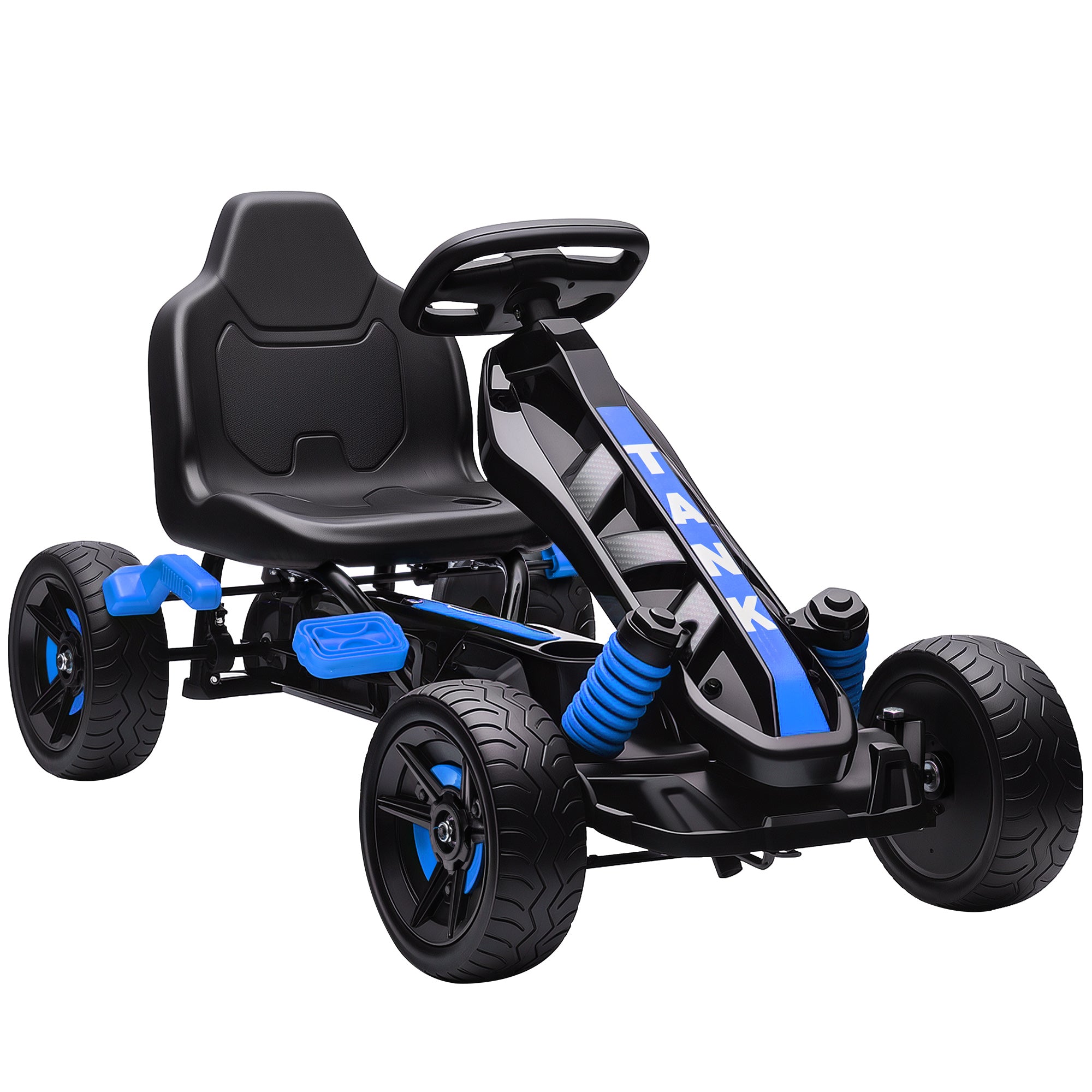 Pedal Go Kart for Kids Aged 3-6 Years, with Freewheel System, Brake, EVA Anti-Slip Wheels
