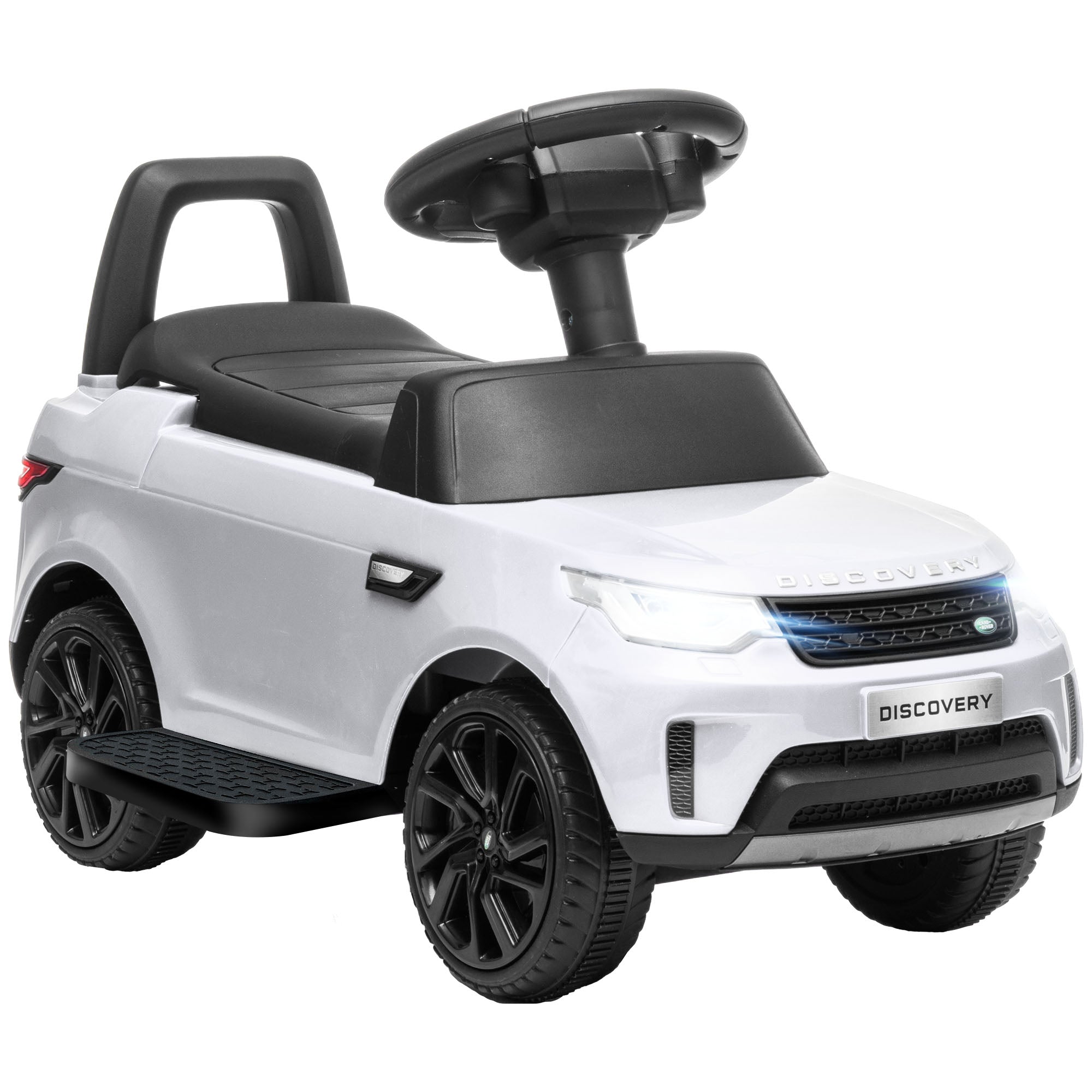 2-in-1 Land Rover Licensed 6V Kids Electric Ride On Car, Sliding Car w/ Headlights, Music, for 18-60 Months