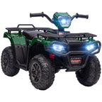 12V Kids Quad Bike with Forward, Reverse Functions, Ride-On ATV w/ Music, LED, Headlights, for Ages 3-5 Years