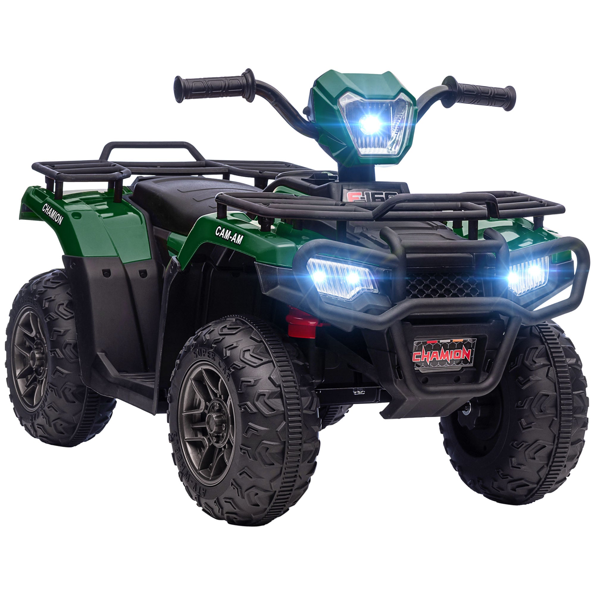 12V Kids Quad Bike with Forward, Reverse Functions, Ride-On ATV w/ Music, LED, Headlights, for Ages 3-5 Years