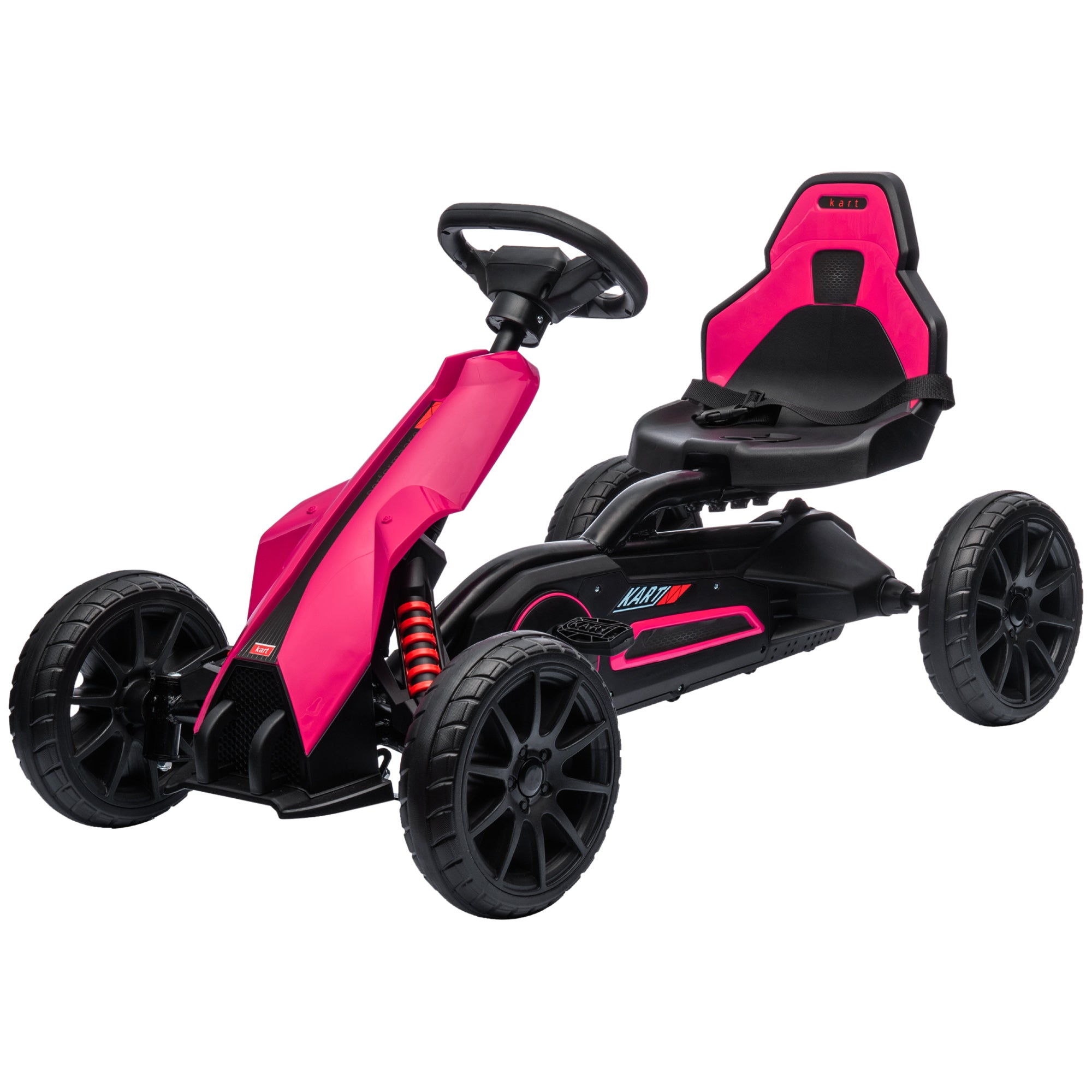Kids Pedal Go Kart, with Adjustable Seat, EVA Wheels, Seat, Handbrake