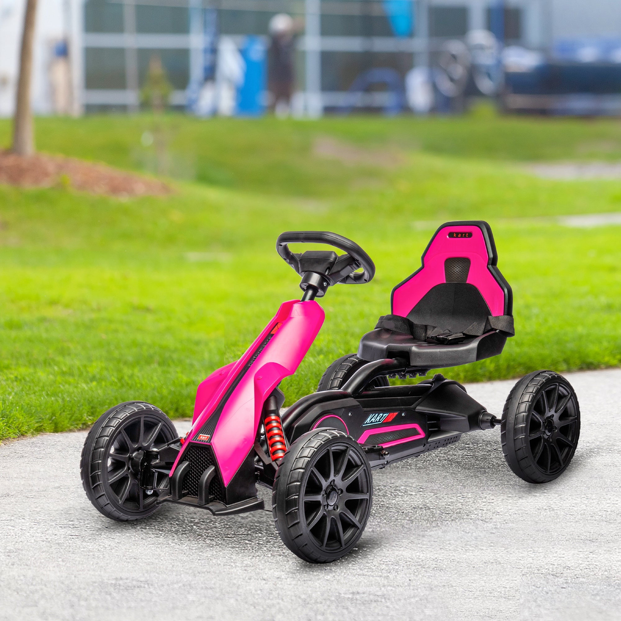 12V Electric Go-Kart for Kids, Ride-On Racing Go-Kart, with Forward and Reversing Functions, for Ages 3-8 Years