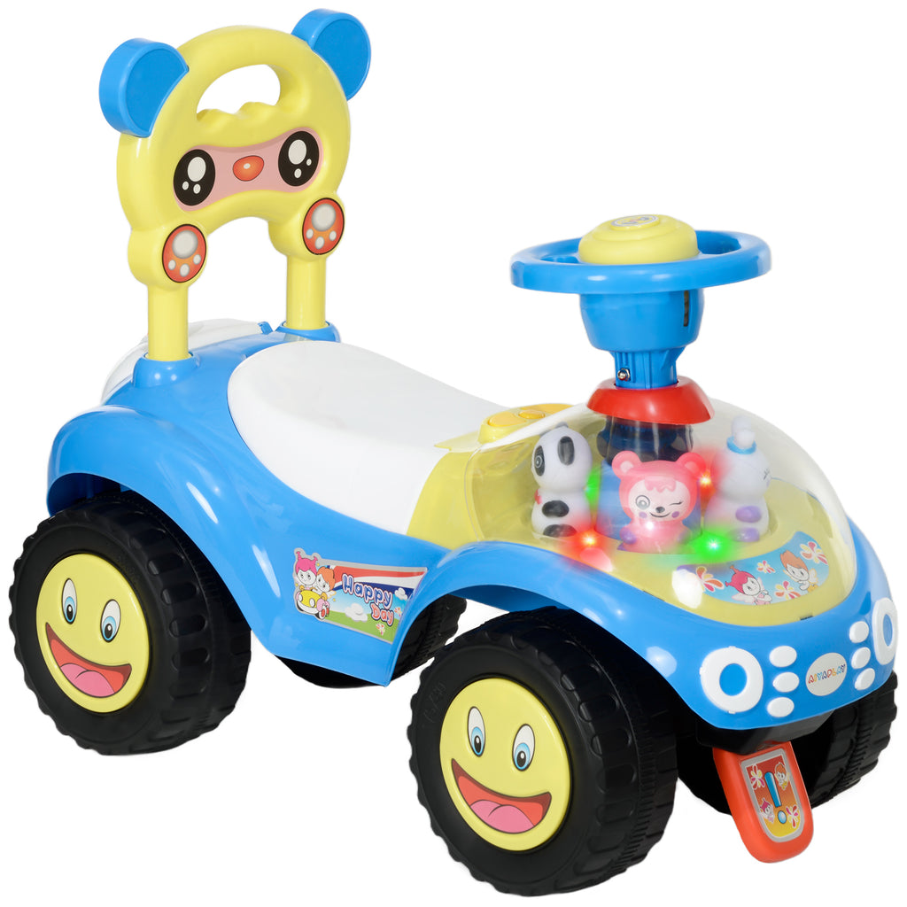 Foot to Floor oddler Ride on Toy w/ Music, Light, Horn, Under Seat Storage, Anti-Over-Backwards Device