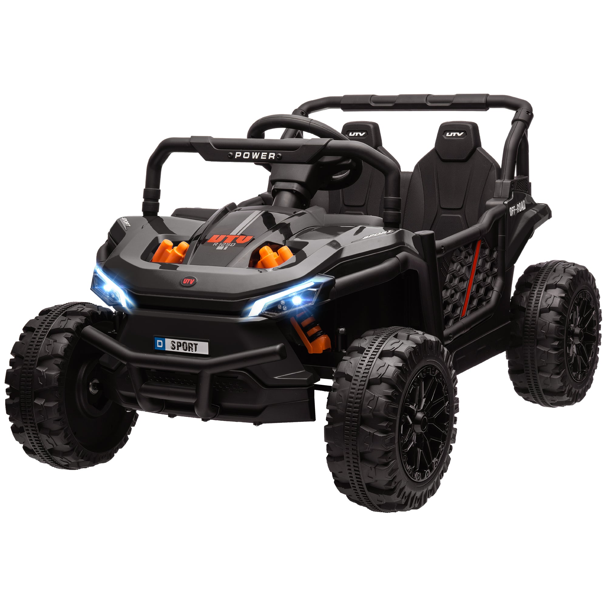 12V Battery Powered Ride on Truck w/ Remote, Four Suspension Wheels, Horn, Lights, Music, USB, for Ages 3-5 Years,