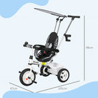 6 in 1 Tricycle for Kids with 5-point harness straps, Removable Canopy