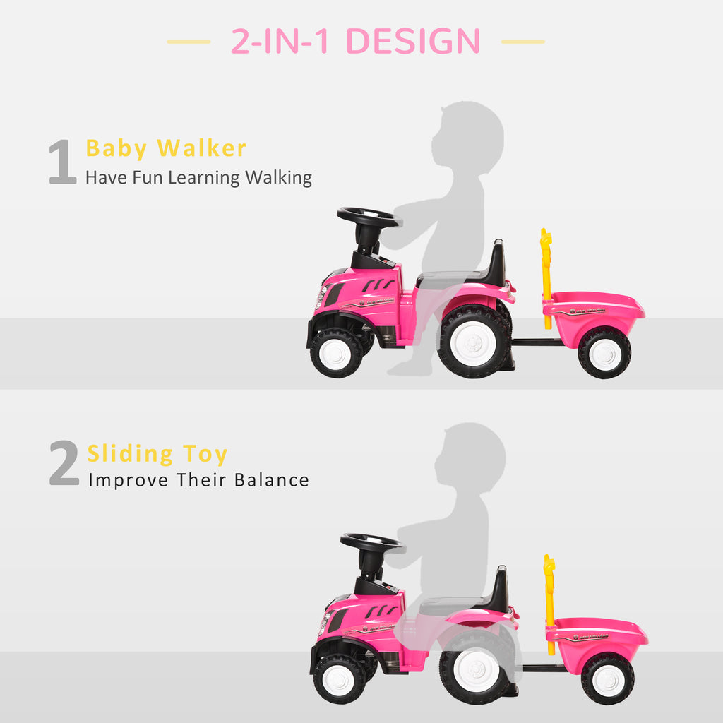 Ride-On Tractor, Toddler Walker, Foot-to-Floor Slide, for Ages 1-3 Years