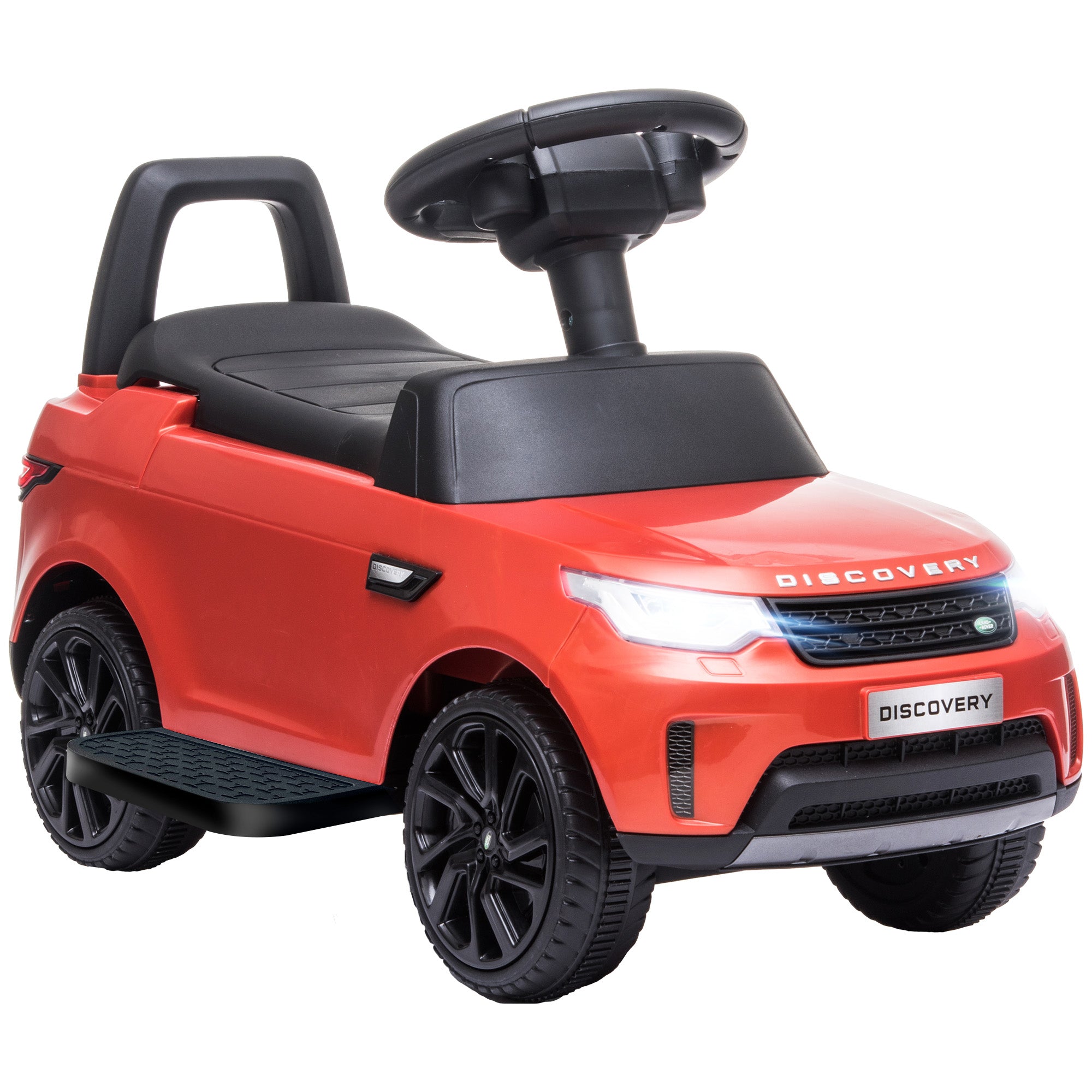 2-in-1 Land Rover Licensed 6V Kids Electric Ride On Car, Sliding Car w/ Headlights, Music, for 18-60 Months