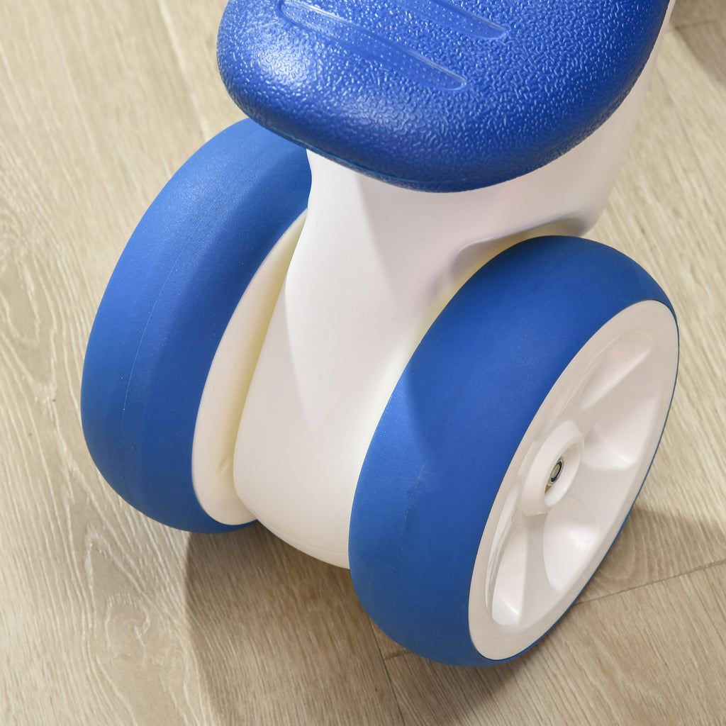 Balance Bike for Ages 18-36 Months, with Anti-Slip Handlebars, Four Wheels, No Pedal - Blue