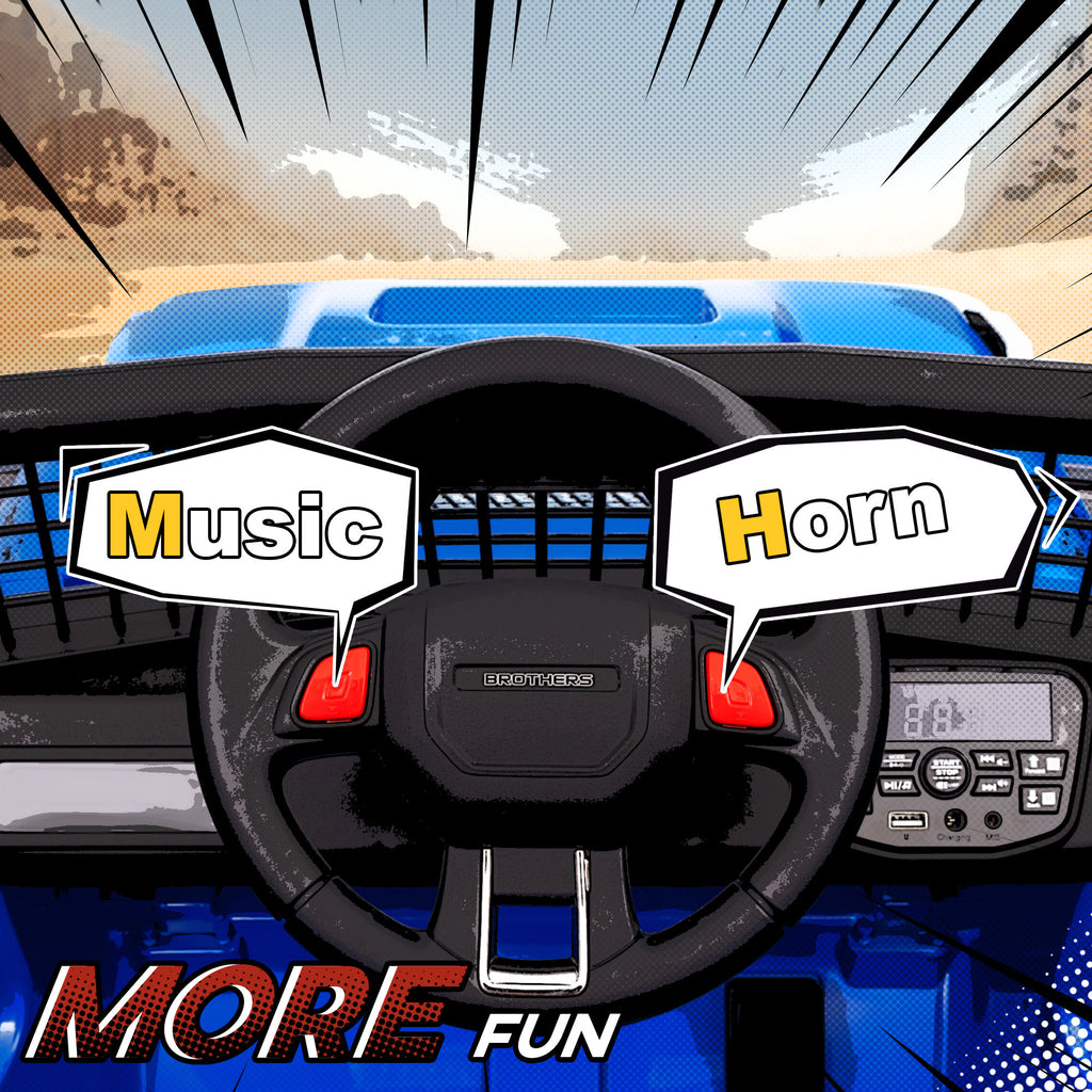 12V Battery Powered Kids Ride-On Car, Electric Truck w/ Spring Suspension, Remote, Music, Horn, Lights