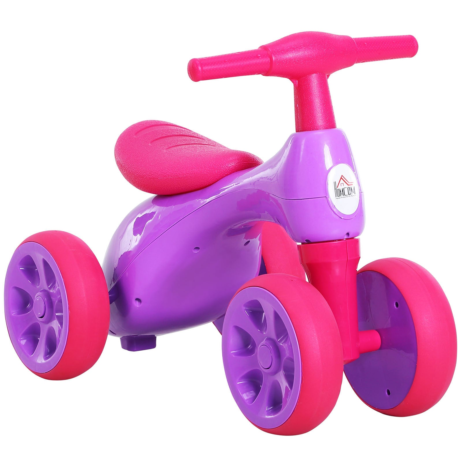 Baby Balance Bike Toddler Training Walker Smooth Rubber Wheels Ride on Toy Storage Bin Gift for Boys Girls Violet Fuchsia