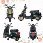 12V Vespa Licensed Kids Electric Motorbike w/ Music, Headlights, FM Radio, for 3-6 Years