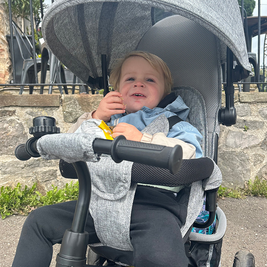 6 in 1 Kids Trike with Parent Handle, Canopy, 5-point Safety Belt, Storage, Footrest, Brake, for 1-5 Years