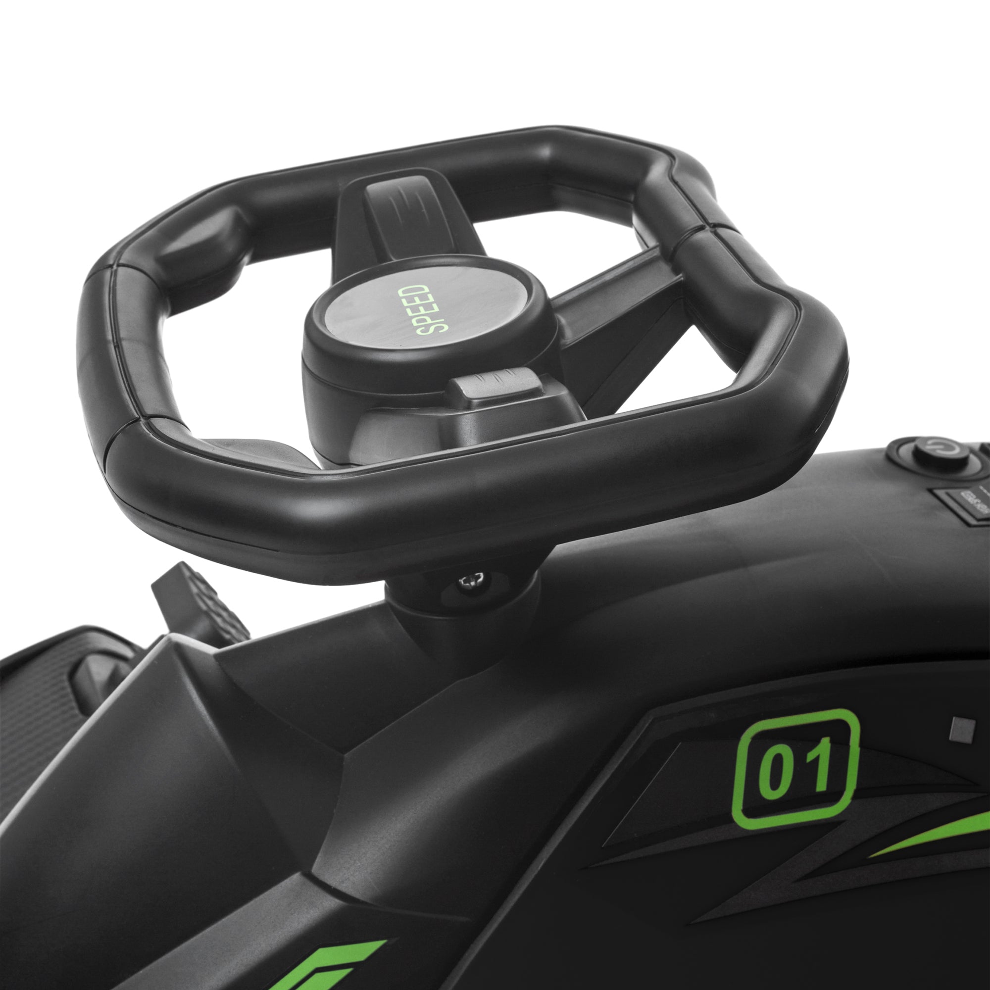 12V Kids Electric Go Kart with Music, LED Lights, Slow Start