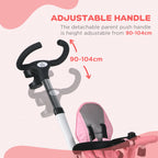 Metal Frame 6 in 1 Baby Push Tricycle with Parent Handle for 1-5 Years Old