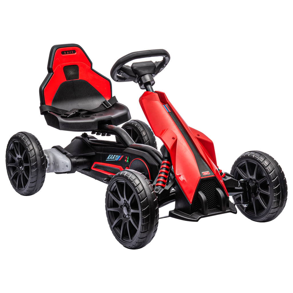 12V Electric Go-Kart for Kids, Ride-On Racing Go-Kart, with Forward and Reversing Functions, for Ages 3-8 Years
