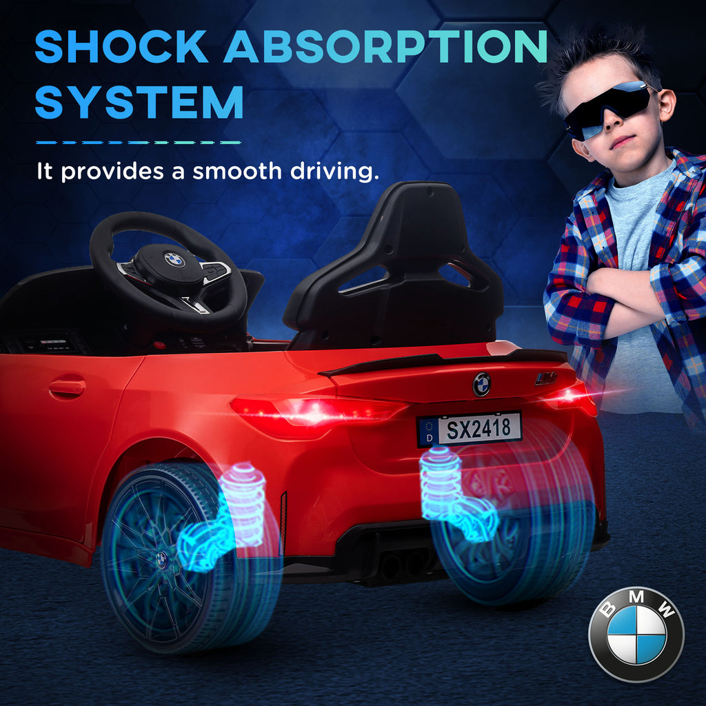 12V BMW Licensed Kids Car, with Easy Transport, Remote Control, Suspension, Music, Horn, LED Lights