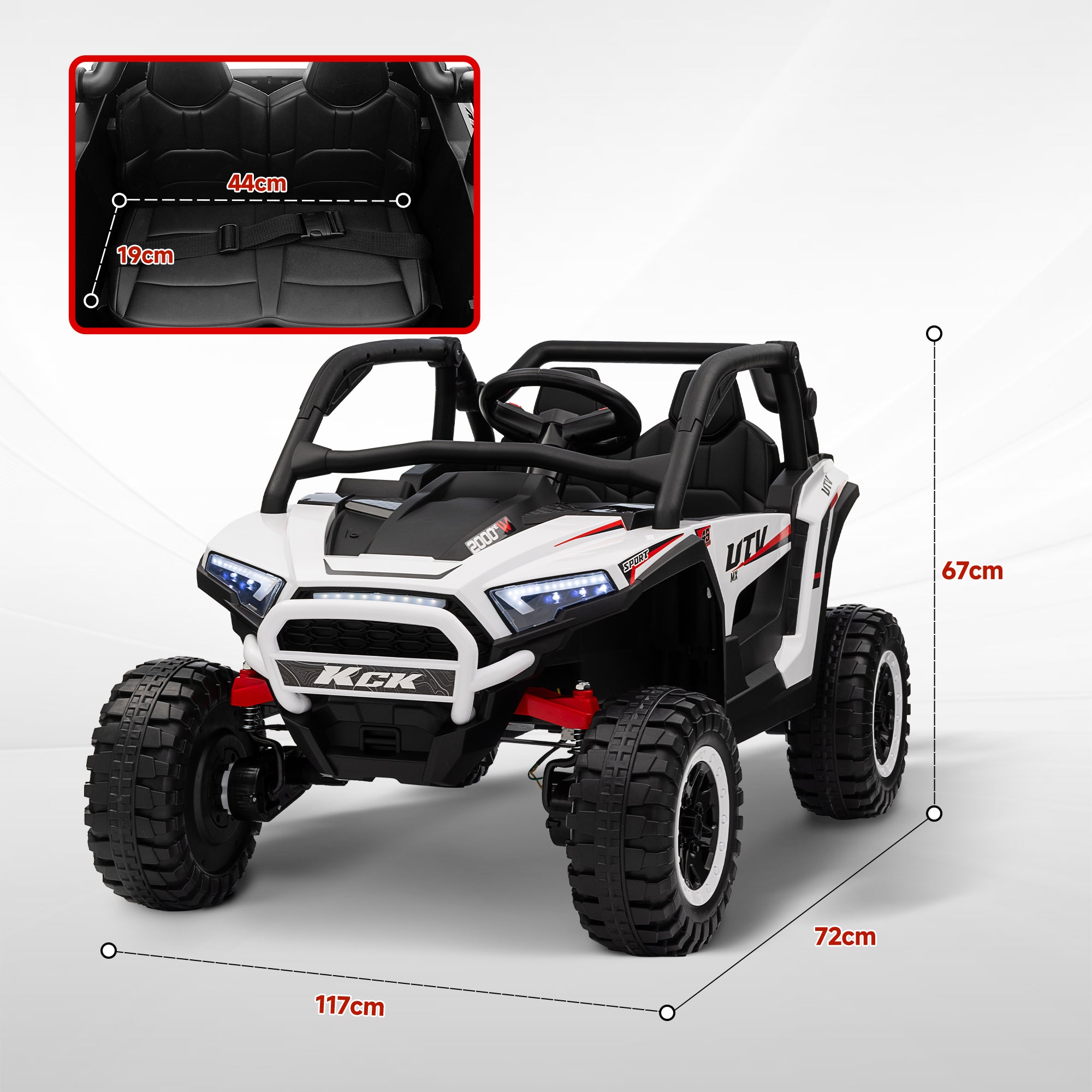 2 Seater 24V 7AH Ride on Truck, Battery Powered Electric Ride On Car w/ Remote, Suspension, 3 Speeds