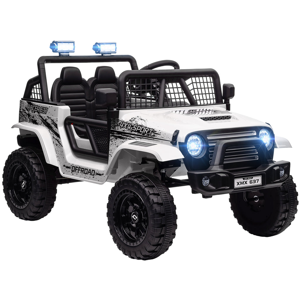 12V Battery Powered Kids Ride-On Car, Electric Truck w/ Spring Suspension, Remote, Music, Horn, Lights