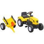 Kids Ride on Tractor with Back Trailer, Shovel & Rake, Horn, Four Wheels Tractor Toy for Child Toddler