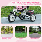 6 in 1 Kids Trike with Parent Handle, Canopy, 5-point Safety Belt, Storage, Footrest, Brake, for 1-5 Years