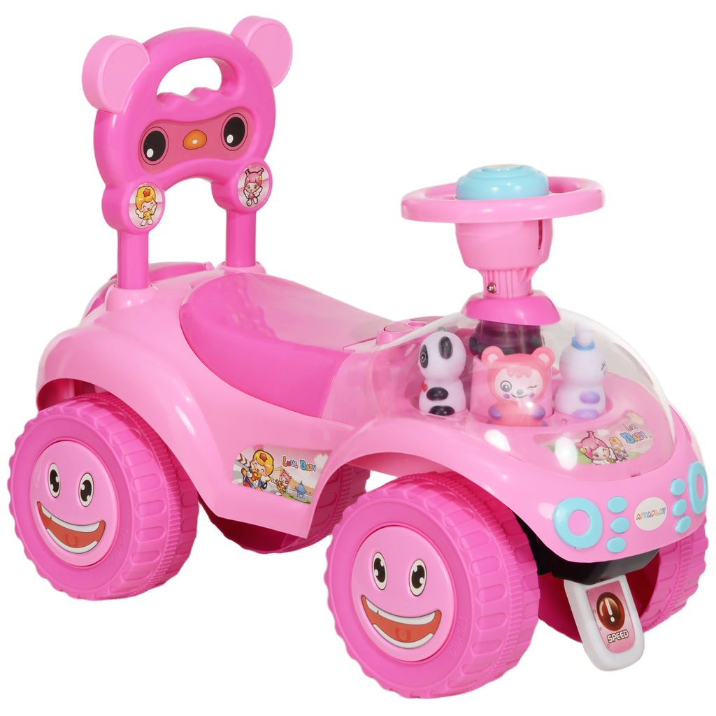 Foot to Floor oddler Ride on Toy w/ Music, Light, Horn, Under Seat Storage, Anti-Over-Backwards Device