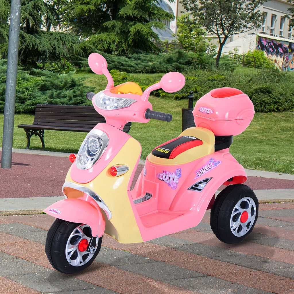 Kids Electric Ride On Toy Car 6V Electric Motorbike with Chargeable Battery Headlight and Music for 3-5 Years