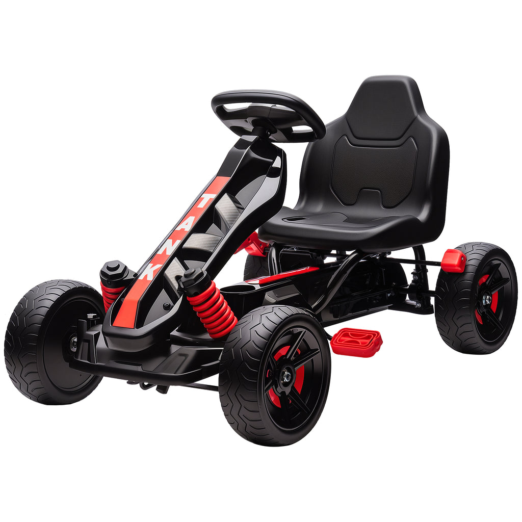 Pedal Go Kart for Kids Aged 3-6 Years, with Freewheel System, Brake, EVA Anti-Slip Wheels
