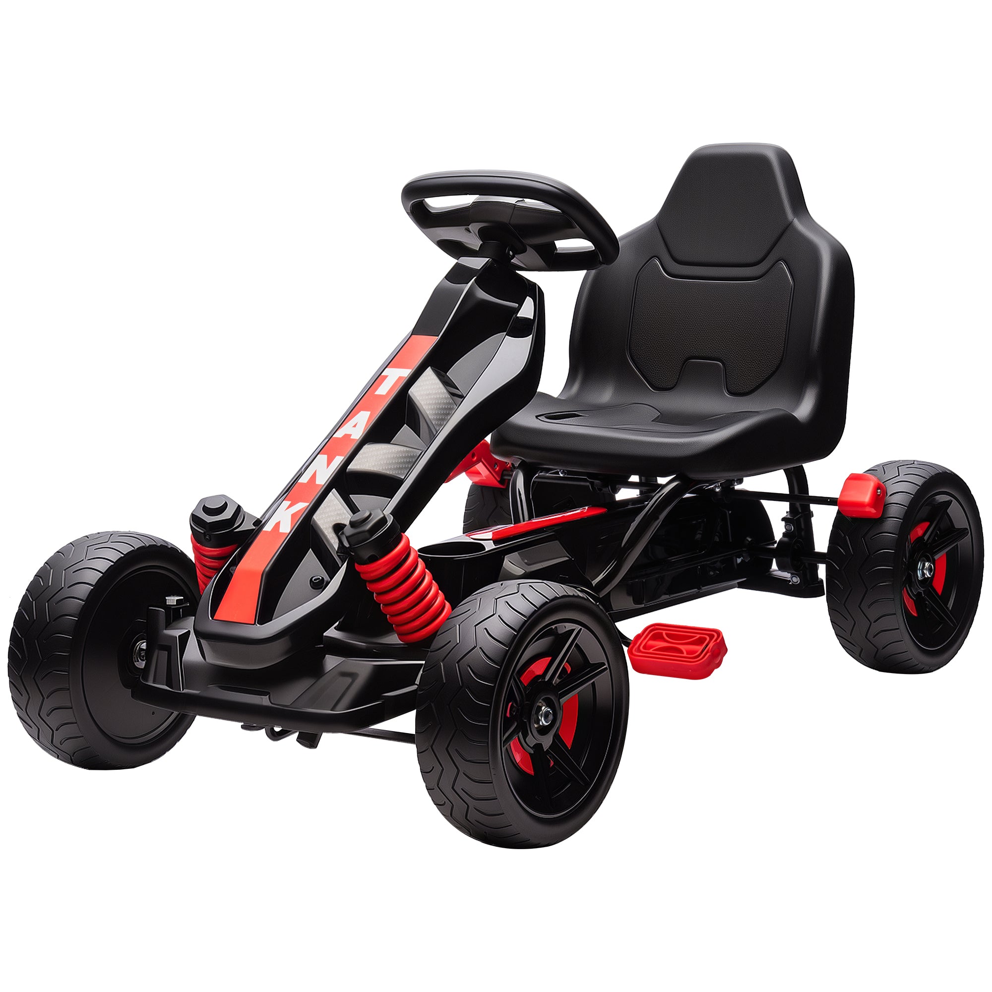 Pedal Go Kart for Kids Aged 3-6 Years, with Freewheel System, Brake, EVA Anti-Slip Wheels