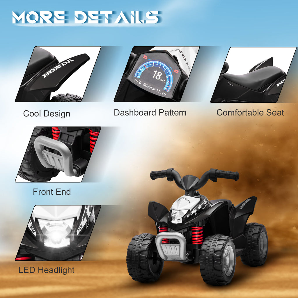 Honda Licensed Kids Electric Quad Bike, 6V ATV Ride On for Ages 1.5-3 Years