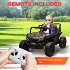 12V Battery Powered Ride on Truck w/ Remote, Four Suspension Wheels, Horn, Lights, Music, USB, for Ages 3-5 Years,