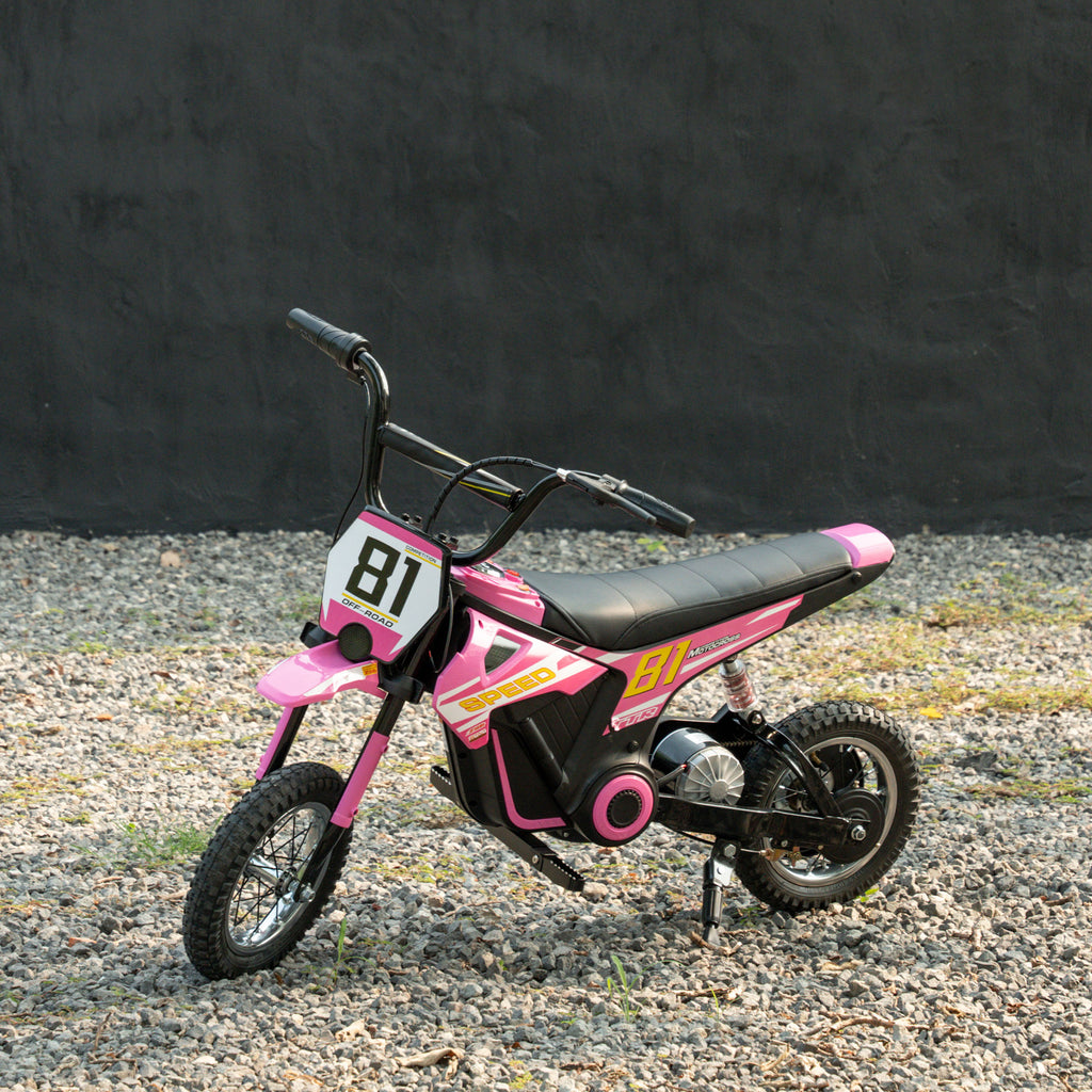 Kids Electric Motorbike, 24V Ride On Motorcycle with 3 Speeds and Rear Suspension, Dirt Bike for 8-12 Years Old