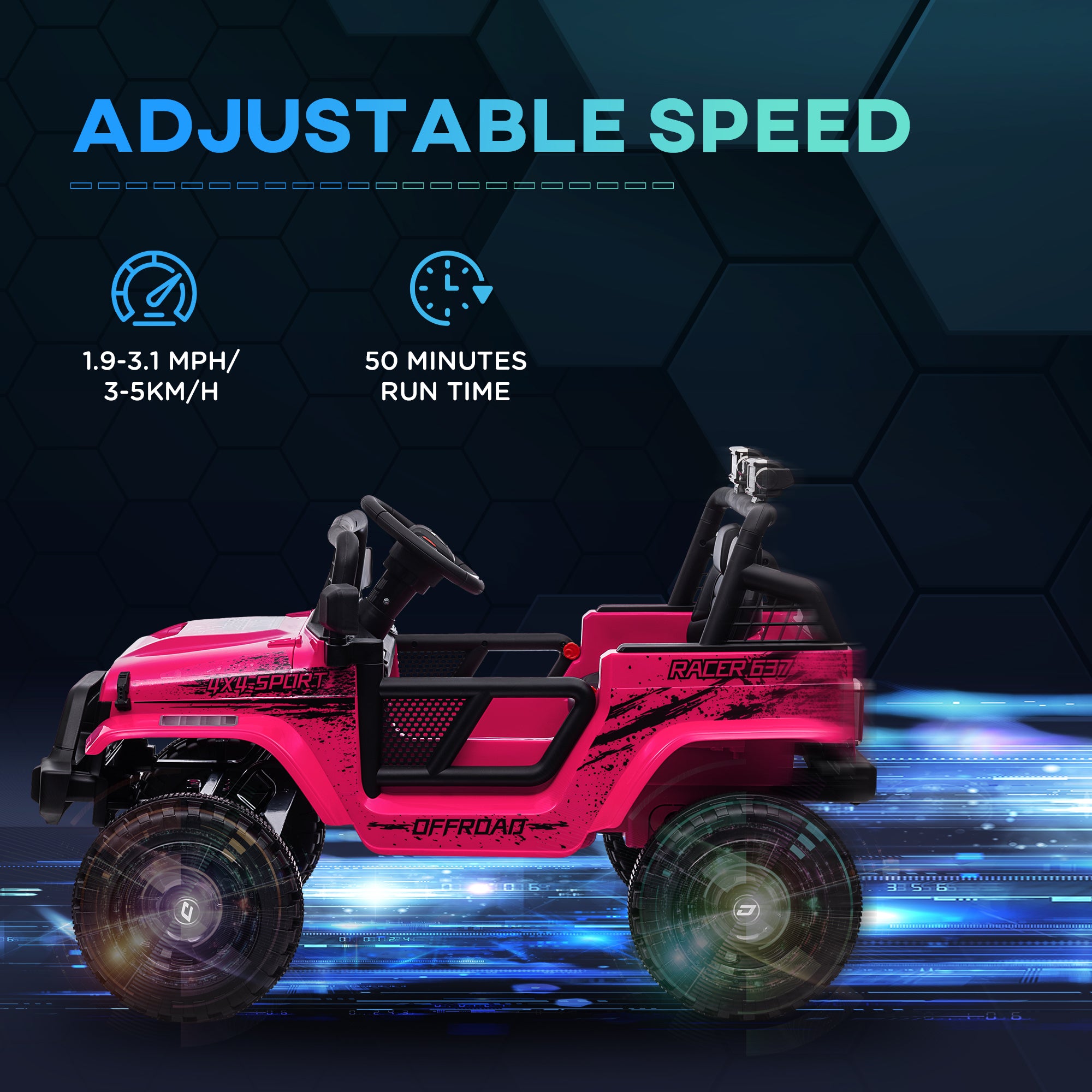 12V Battery Powered Kids Ride-On Car, Electric Truck w/ Spring Suspension, Remote, Music, Horn, Lights