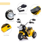 6V Kids Electric Motorbike 3 Wheels Ride On Toy with Horn Headlights Realistic Sounds for Girl Boy 18 - 36 Months