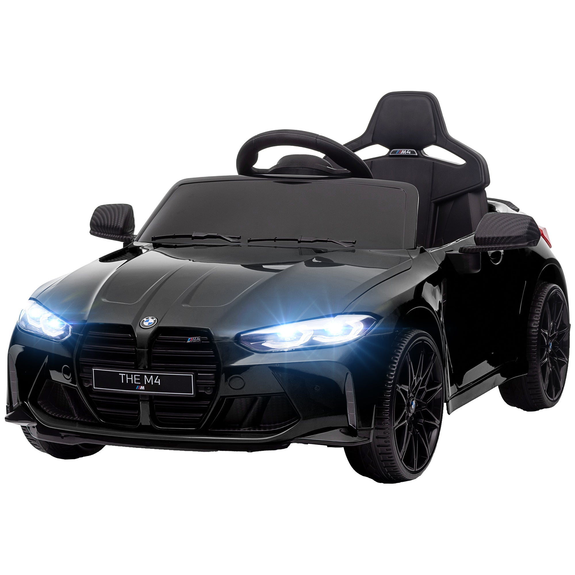 12V BMW Licensed Kids Car, with Easy Transport, Remote Control, Suspension, Music, Horn, LED Lights,