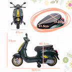12V Vespa Licensed Kids Electric Motorbike w/ Music, Headlights, FM Radio, for 3-6 Years