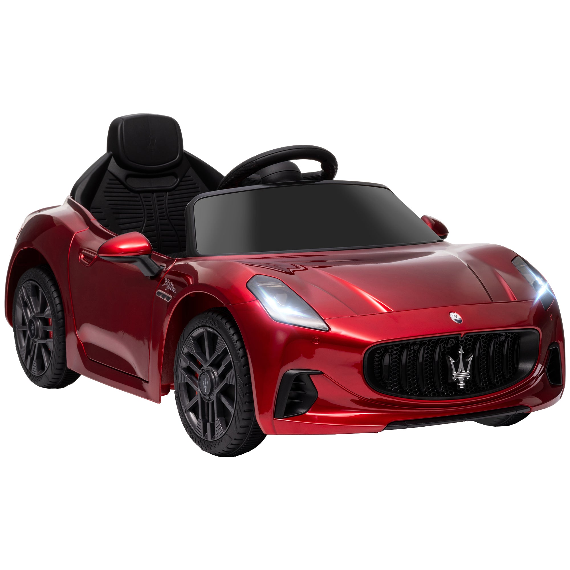 12V Maserati Gran Turismo Folgore Lincesed Kids Electric Car with Remote Control, Soft Start, Wine