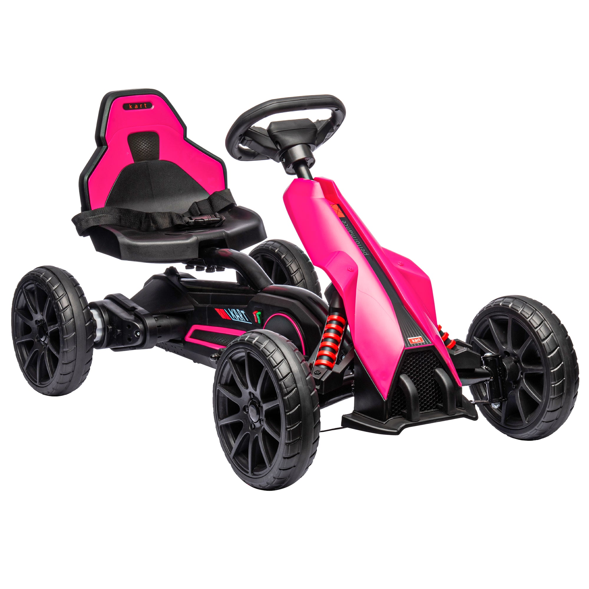 12V Electric Go-Kart for Kids, Ride-On Racing Go-Kart, with Forward and Reversing Functions, for Ages 3-8 Years