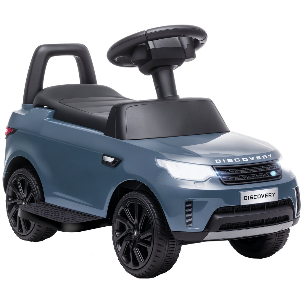 2-in-1 Land Rover Licensed 6V Kids Electric Ride On Car, Sliding Car w/ Headlights, Music, for 18-60 Months, Light Blue
