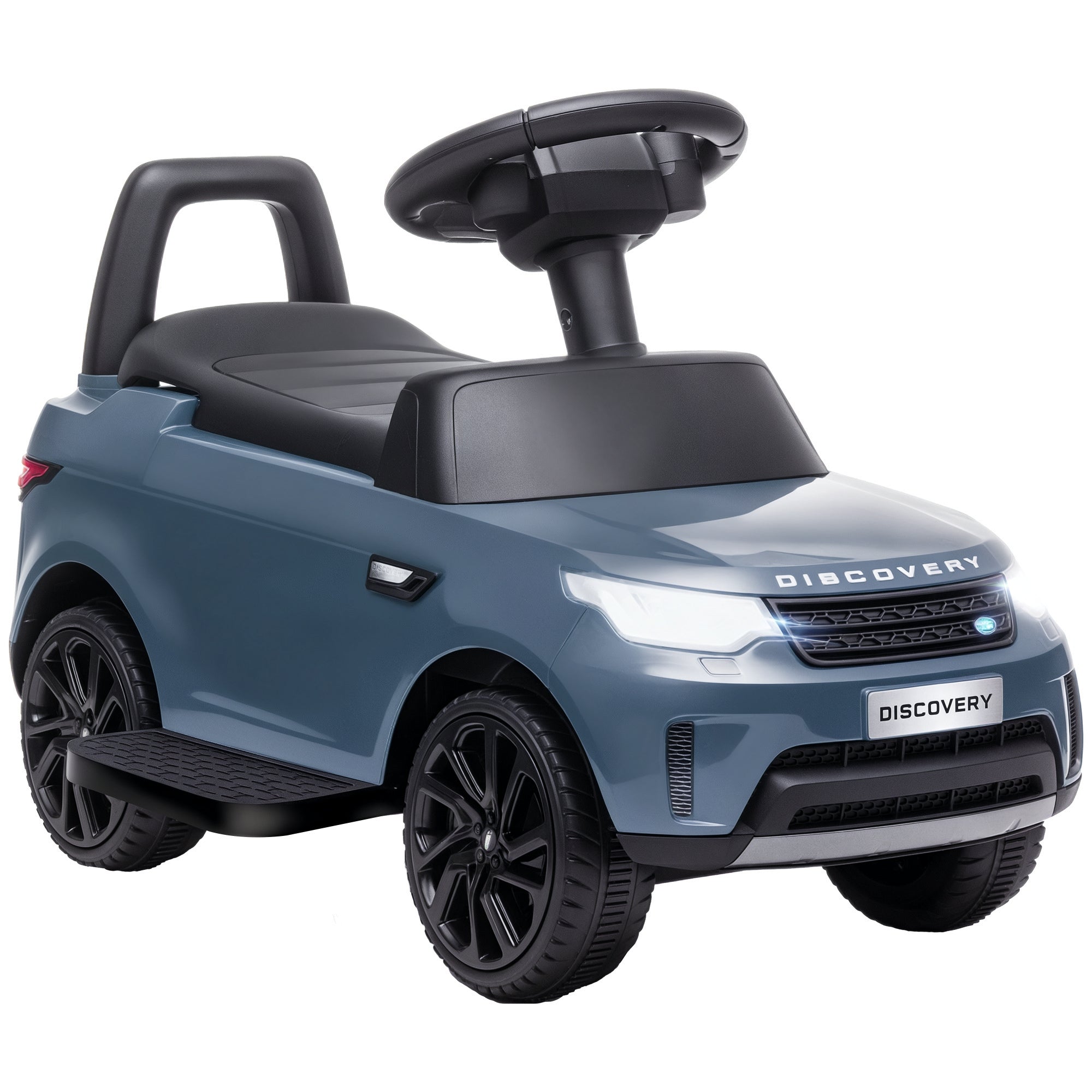 2-in-1 Land Rover Licensed 6V Kids Electric Ride On Car, Sliding Car w/ Headlights, Music, for 18-60 Months, Light Blue