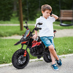 12V Aprilia Licensed Kids Motorbike with Training Wheels, Spring Suspension, LED Headlight, USB, Music