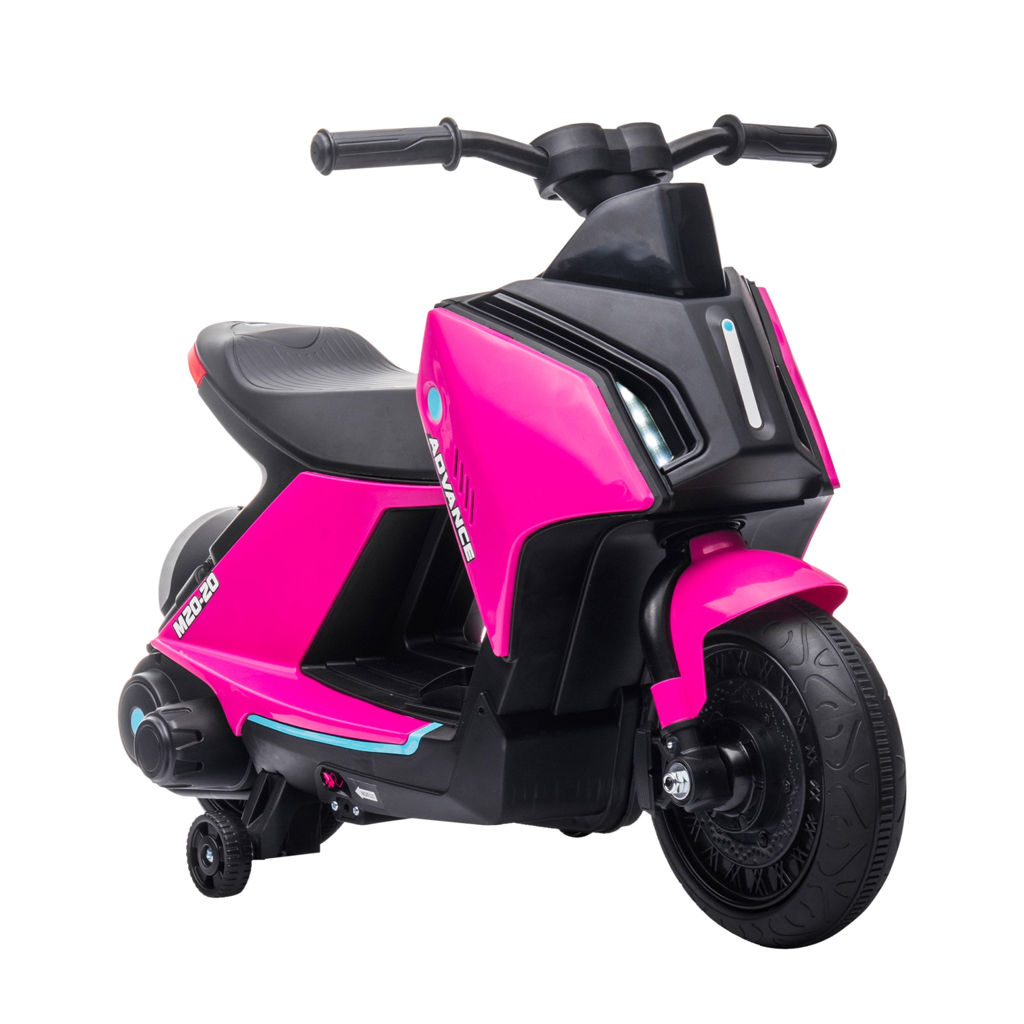 6V Kids Electric Motorbike Ride On Toy w/ Music Headlights Safety Training Wheels for Girls Boy 2-4 Years Pink