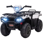 12V Kids Quad Bike with Forward, Reverse Functions, Ride-On ATV w/ Music, LED, Headlights, for Ages 3-5 Years