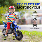 12V Kids Electric Motorbike, Kids Electric Ride on motorcycle w/ Twist Grip Throttle, Training Wheels