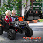 24V 2 Seater Kids Electric Car with Remote Control, Suspension System,  Slow Start, 3 Speeds, for 3-8 Years, Black