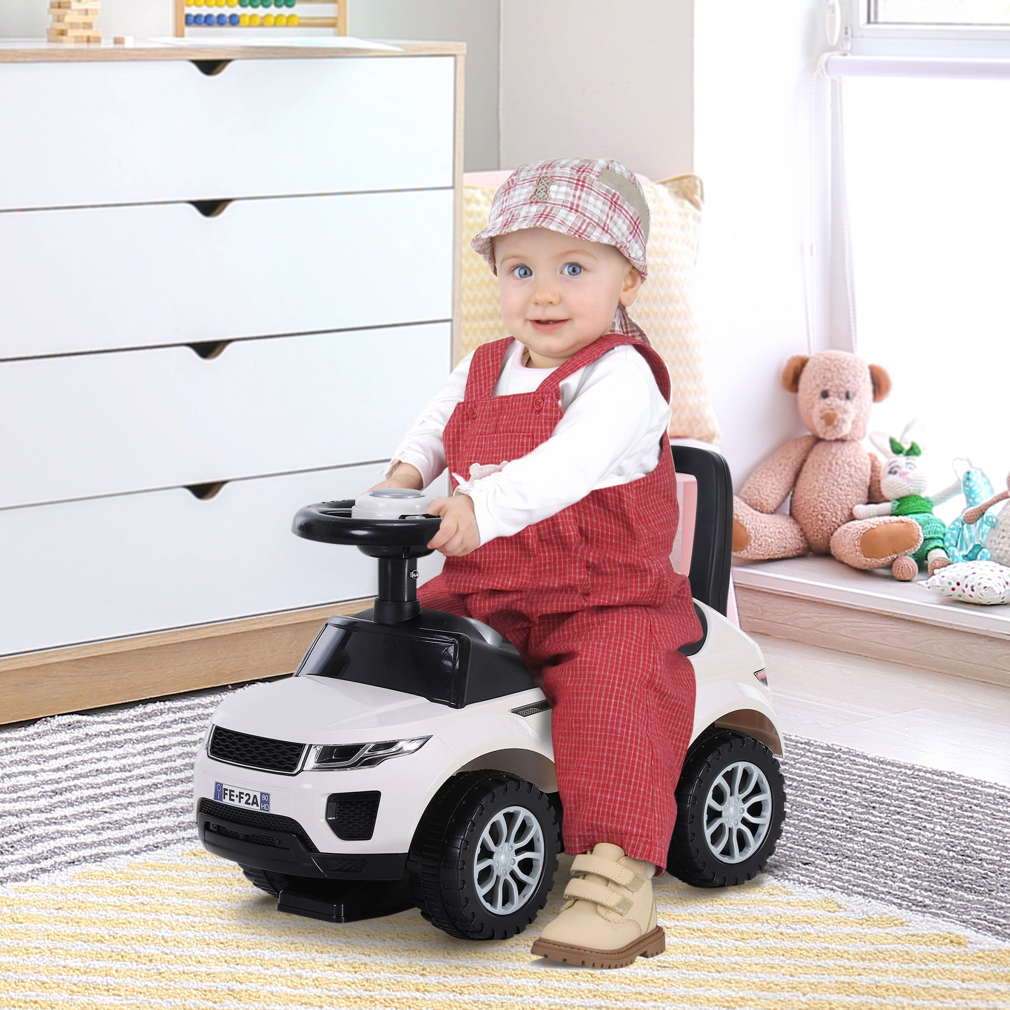 3-in-1 Ride On Car Foot To Floor Slider Toddler w/ Horn Steering Wheel NO POWER Manual Under Seat Storage Safe Design for 1-3 Year Old