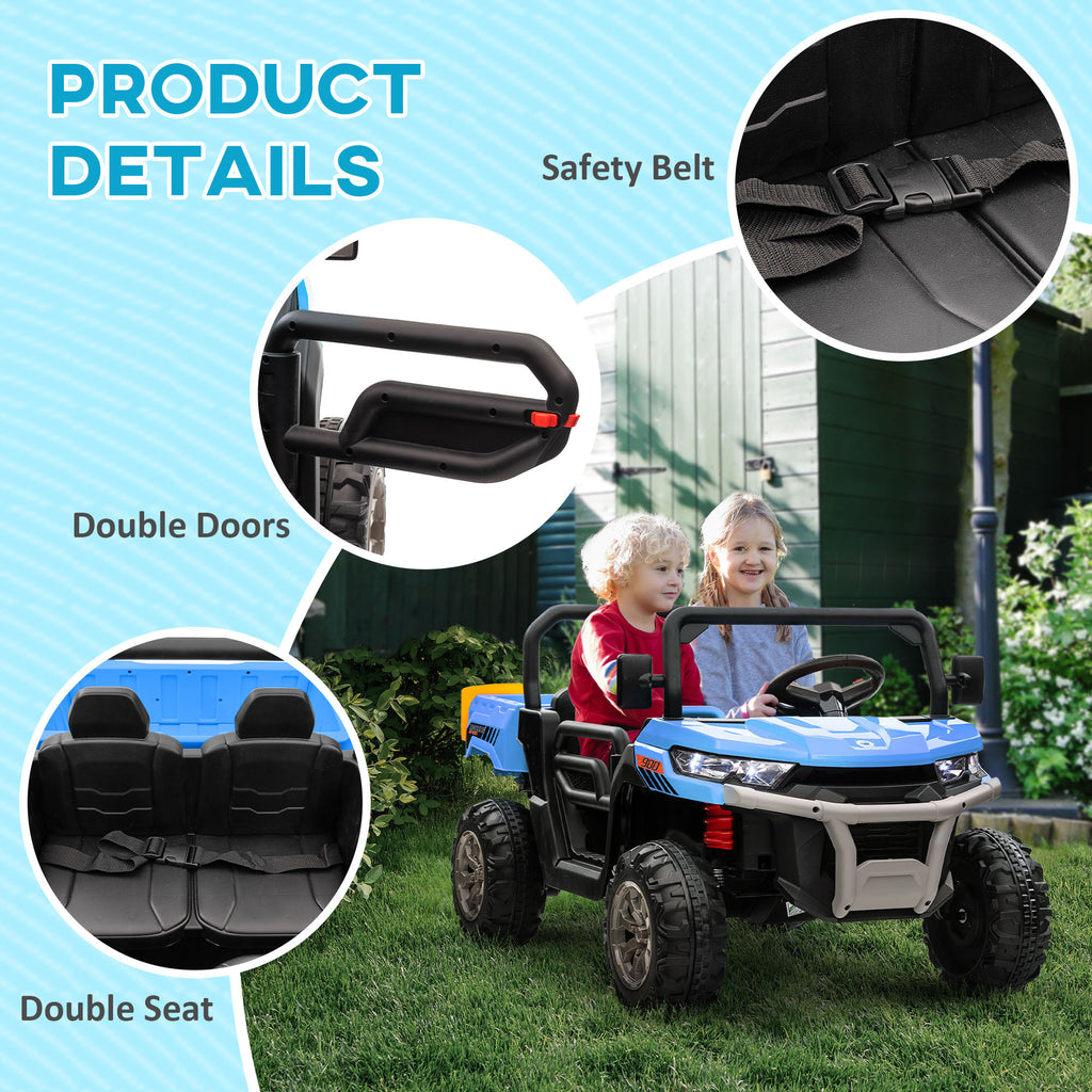 12V 2 Seater Kids Electric Ride-On Car with Electric Bucket, Remote Control