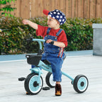 Kids Trike, Tricycle, with Adjustable Seat, Basket, Bell, for Ages 2-5 Years