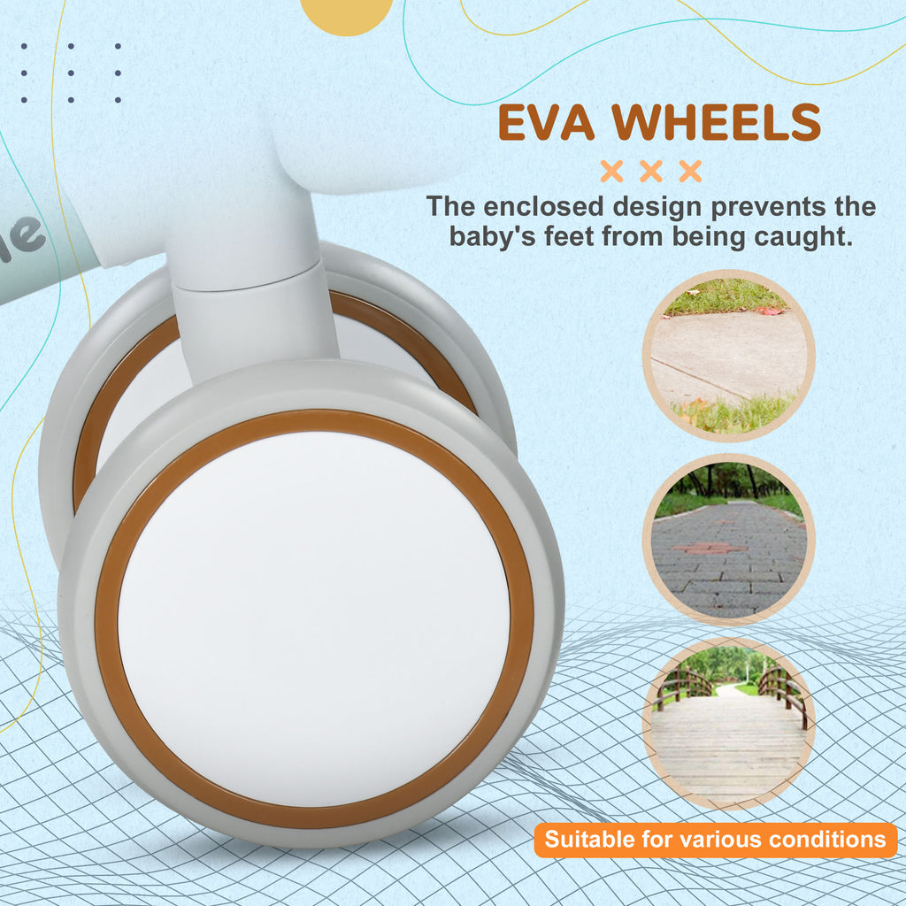 Kids Balance Bike for 1-3 Years Old with Adjustable Seat, Silent Wheels