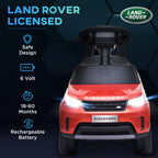 2-in-1 Land Rover Licensed 6V Kids Electric Ride On Car, Sliding Car w/ Headlights, Music, for 18-60 Months